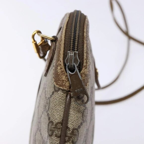 GUCCI GG Supreme Web Sherry Line Bag PVC Beige Gold 98 02 047 Auth fm4861 - Picture 10 of 16